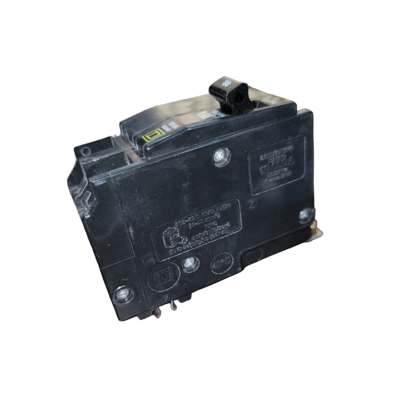 Square D 80A 2Pole Bolt On Circuit Breaker black electrical component for power protection