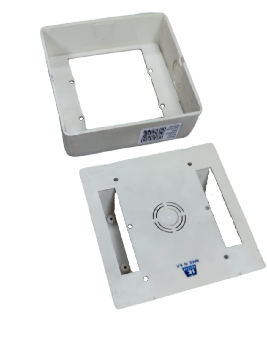 Kopez white square electrical box for outlets with mounting holes and ventilation slots