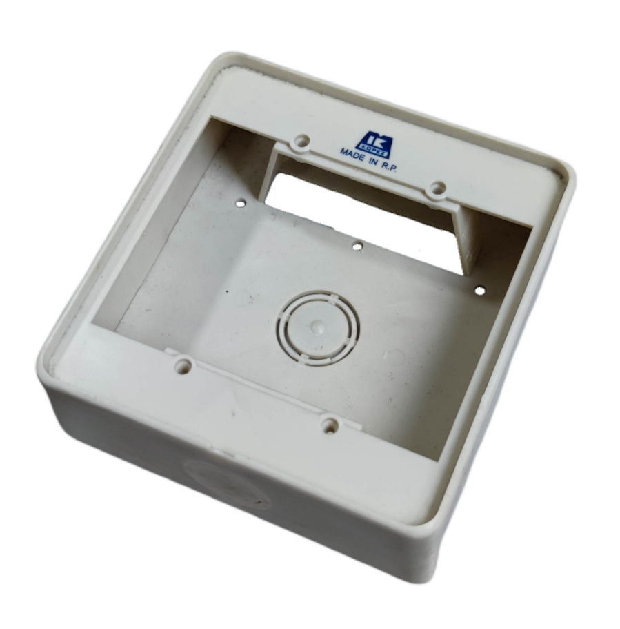 Kopez white square electrical box for outlets with mounting holes and durable plastic design