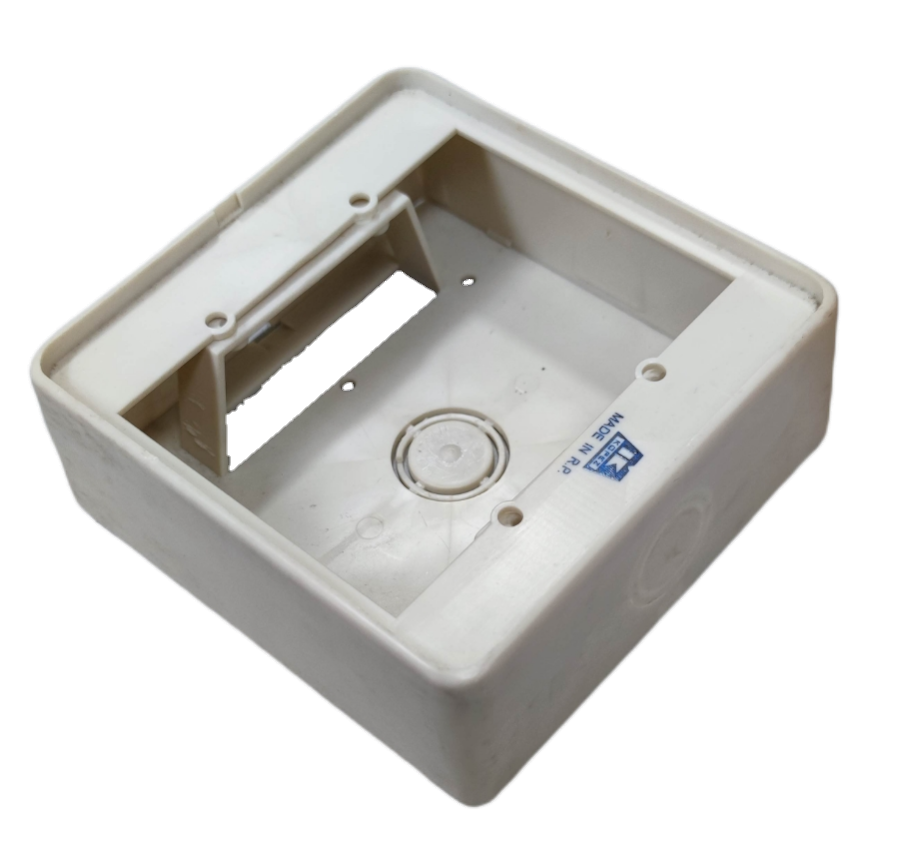 Kopez white square electrical box for outlets made of durable plastic for safe wiring installation