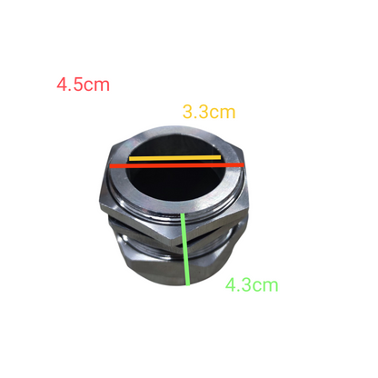 Stainless cable gland 22-32mm PGM-36 with dimensions labeled for easy reference