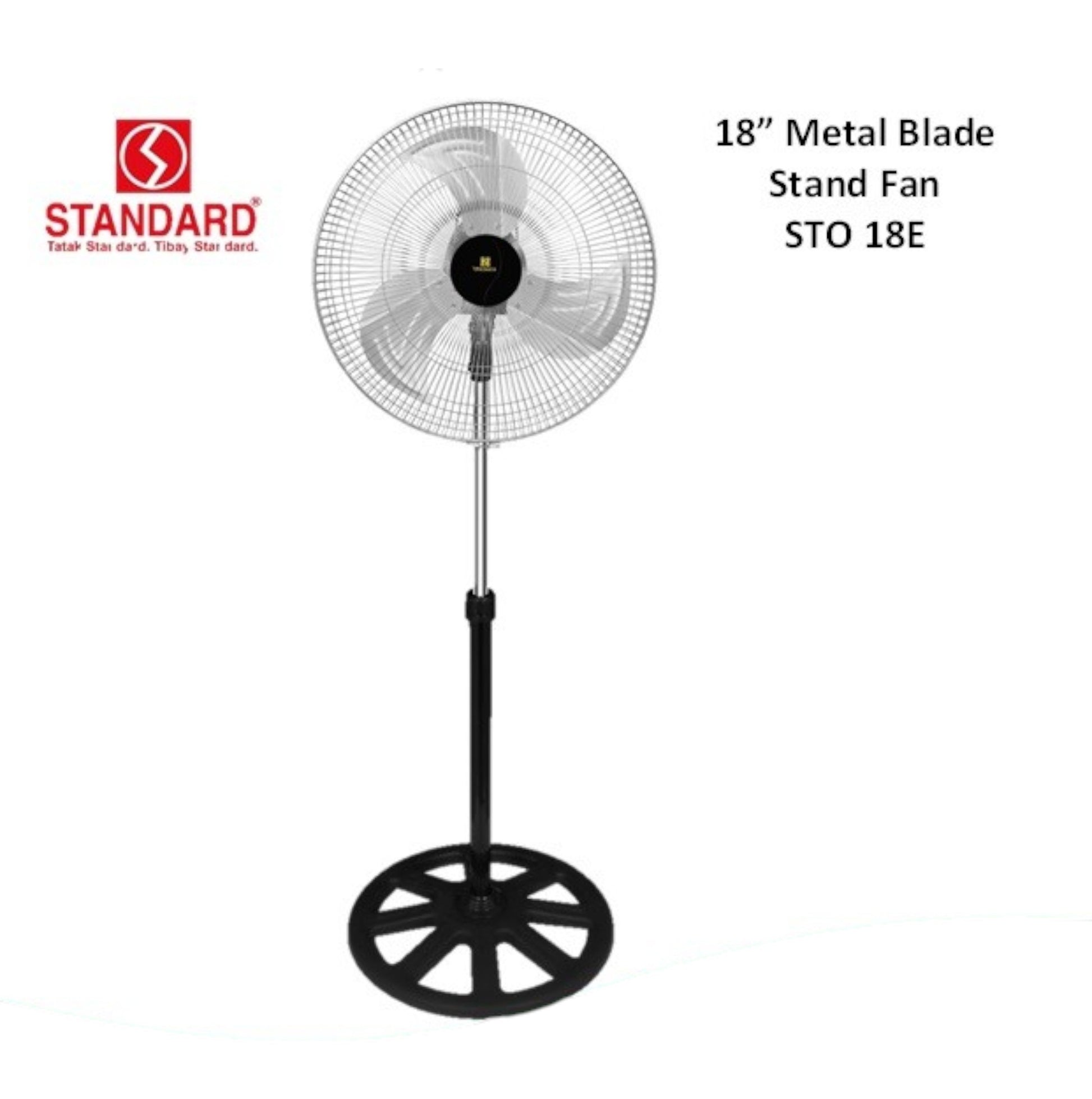 Standard 18 Inches Stand Fan Metal Blade adjustable height pedestal fan with protective wire guard
