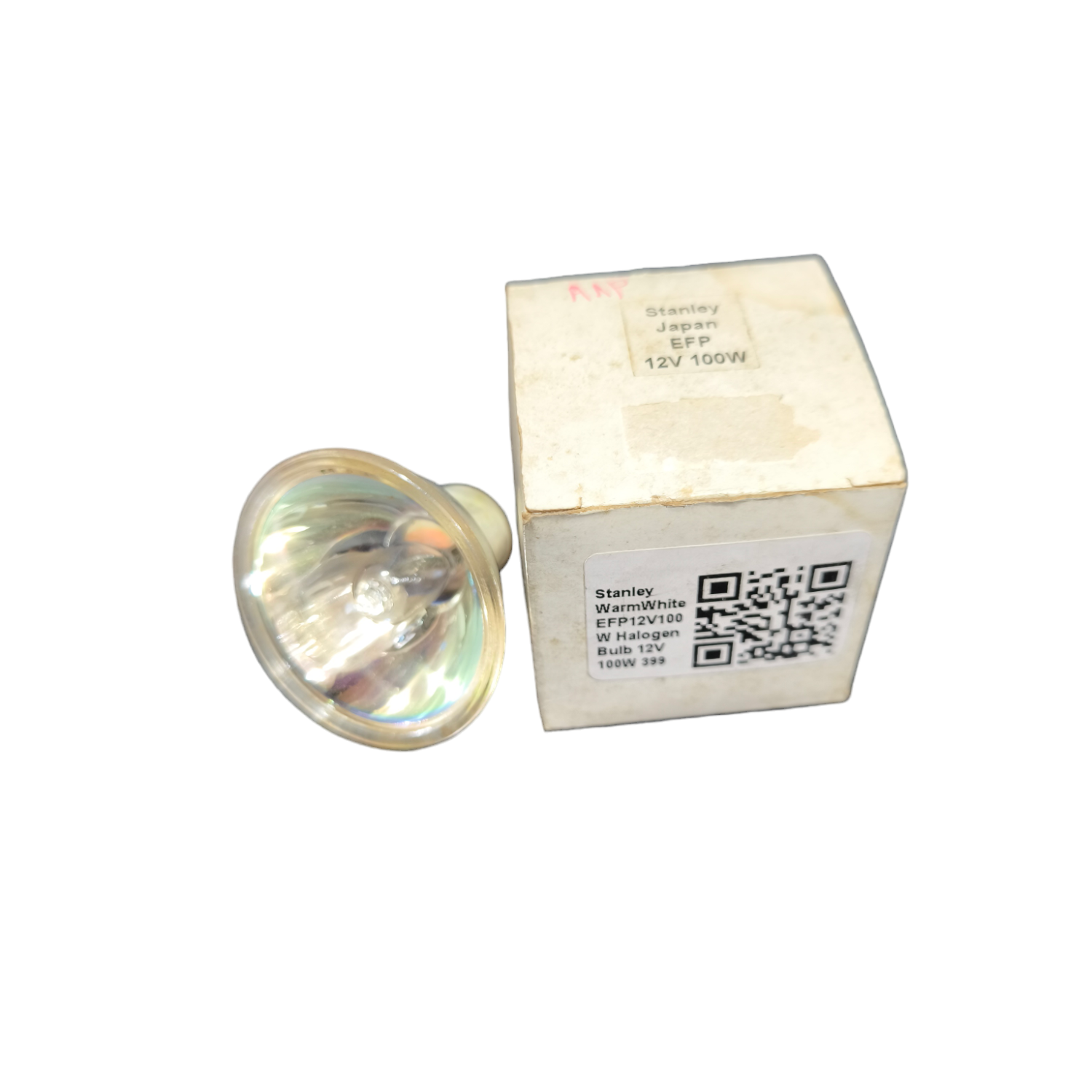 Stanley 100W 12V MR16 Dichroic Halogen Bulb with original packaging box