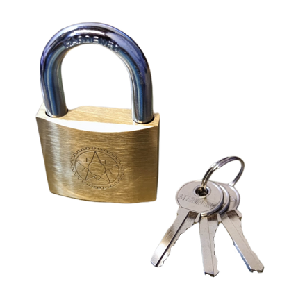 Star Wheel brass padlock with three keys for secure locking solutions