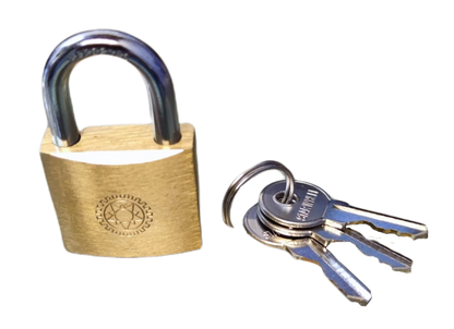Star Wheel brass padlock with two keys set for enhanced security and durability
