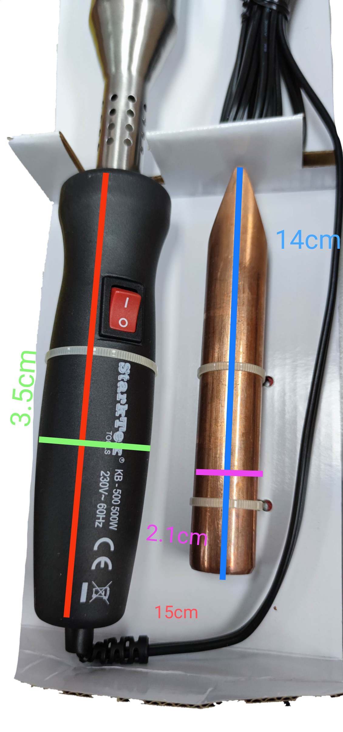 Startrek 500W Soldering Iron 220V with black handle and copper tip parts for precise soldering