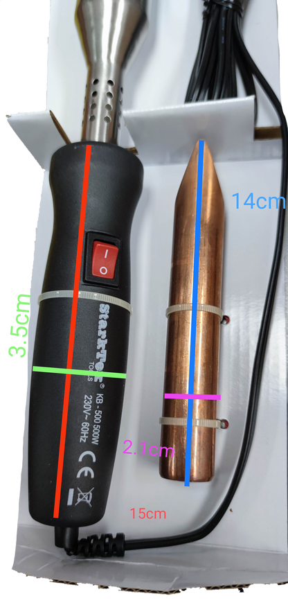 Startrek 500W Soldering Iron 220V with black handle and copper tip parts for precise soldering