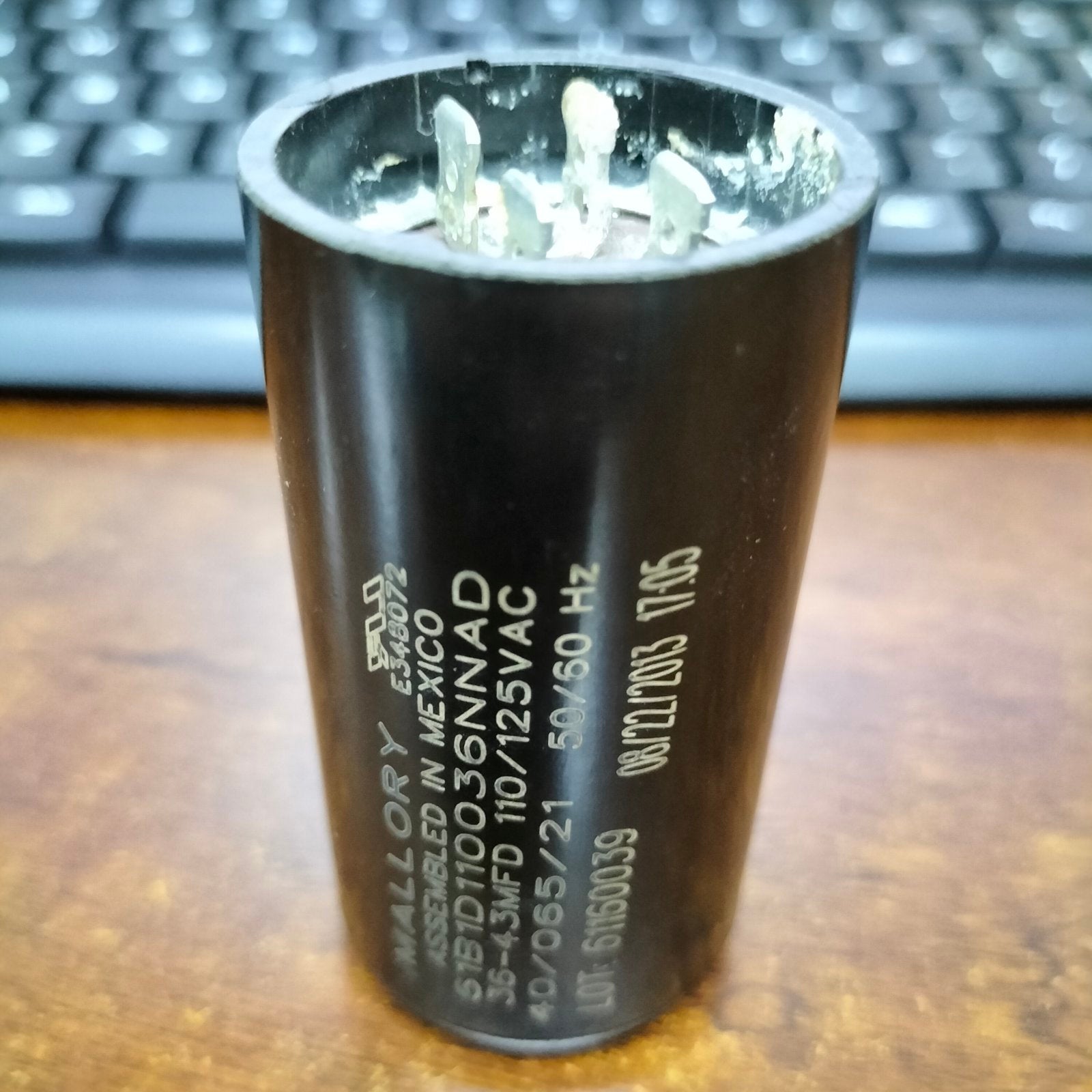 Mallory Starting Capacitor 36-43MFD 125V for electrical systems with durable construction