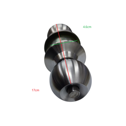 Starwheel Entrance Lockset Door Knob in brushed stainless steel with a modern round design