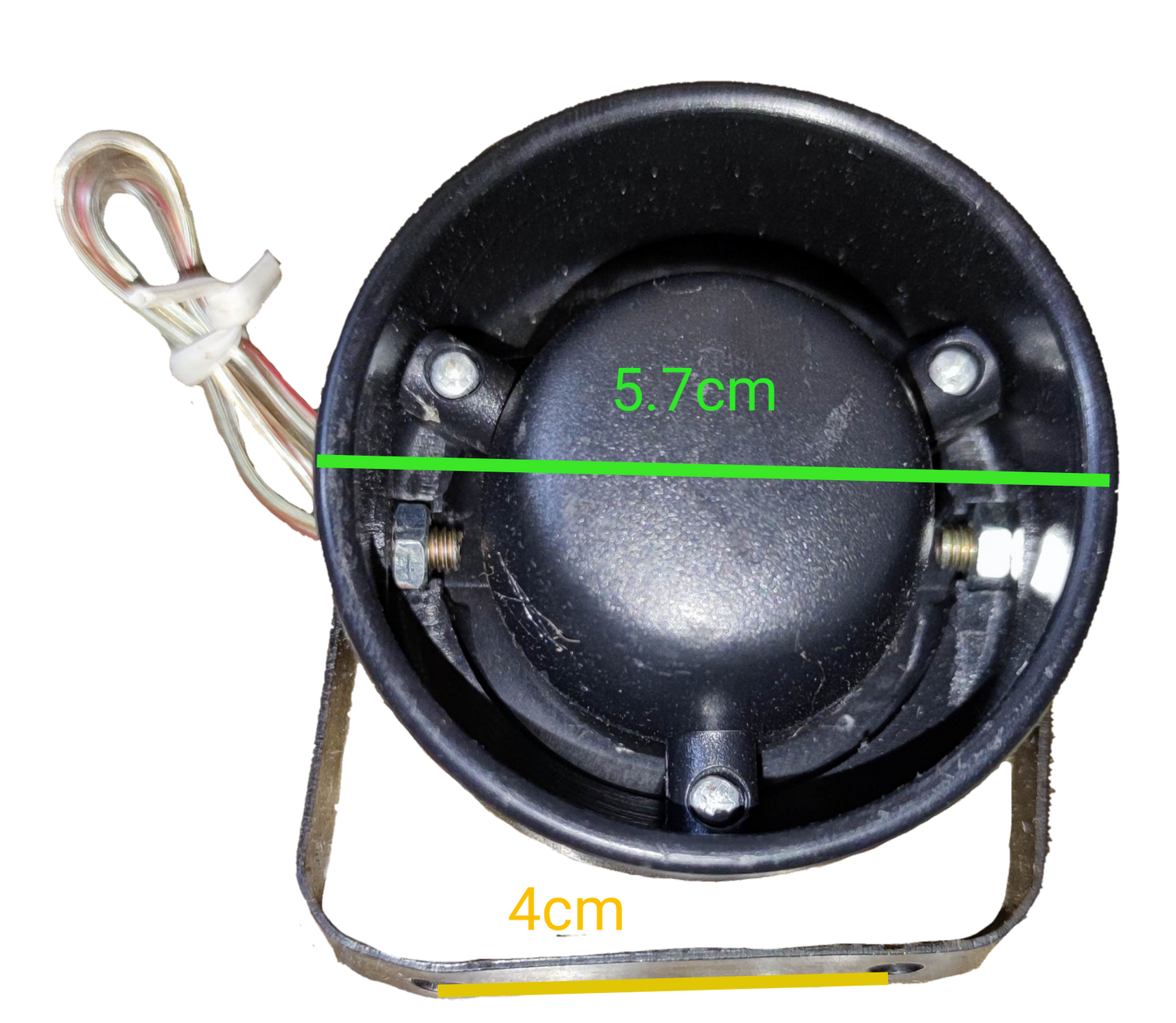 Sub Zero 6 Tone Mini Siren 12V alarm system accessory with black compact design and mounting bracket
