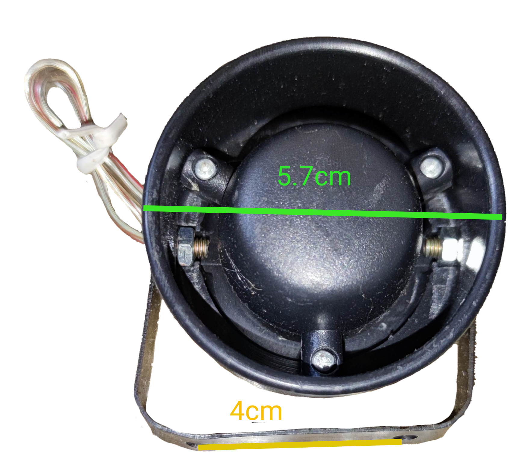 Sub Zero 6 Tone Mini Siren 12V alarm system accessory with black compact design and mounting bracket