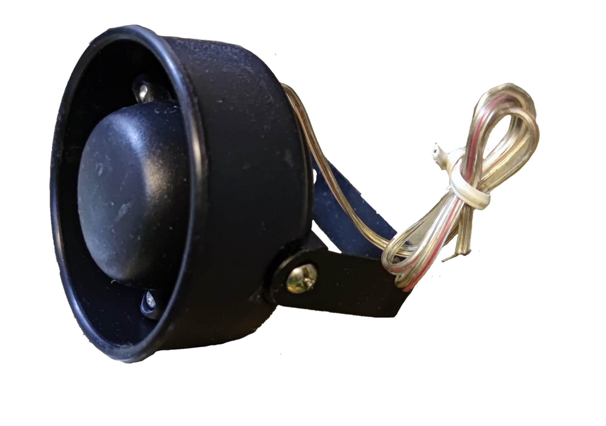 Sub Zero 6 Tone Mini Siren 12V black compact alarm siren with mounting bracket and wires