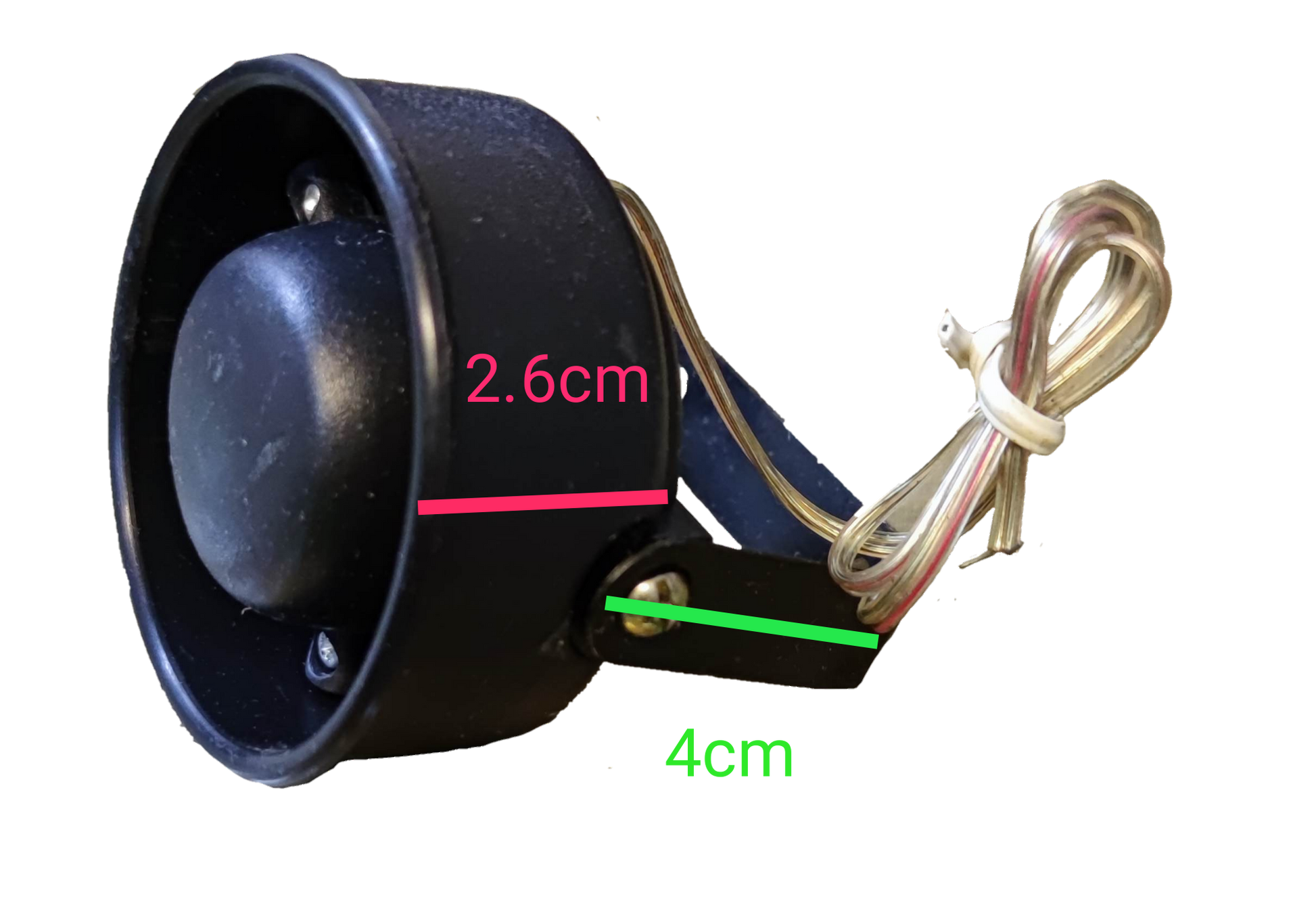 Sub Zero 6 Tone Mini Siren 12V black compact alarm system siren with mounting bracket and wires