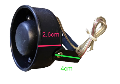 Sub Zero 6 Tone Mini Siren 12V black compact alarm system siren with mounting bracket and wires