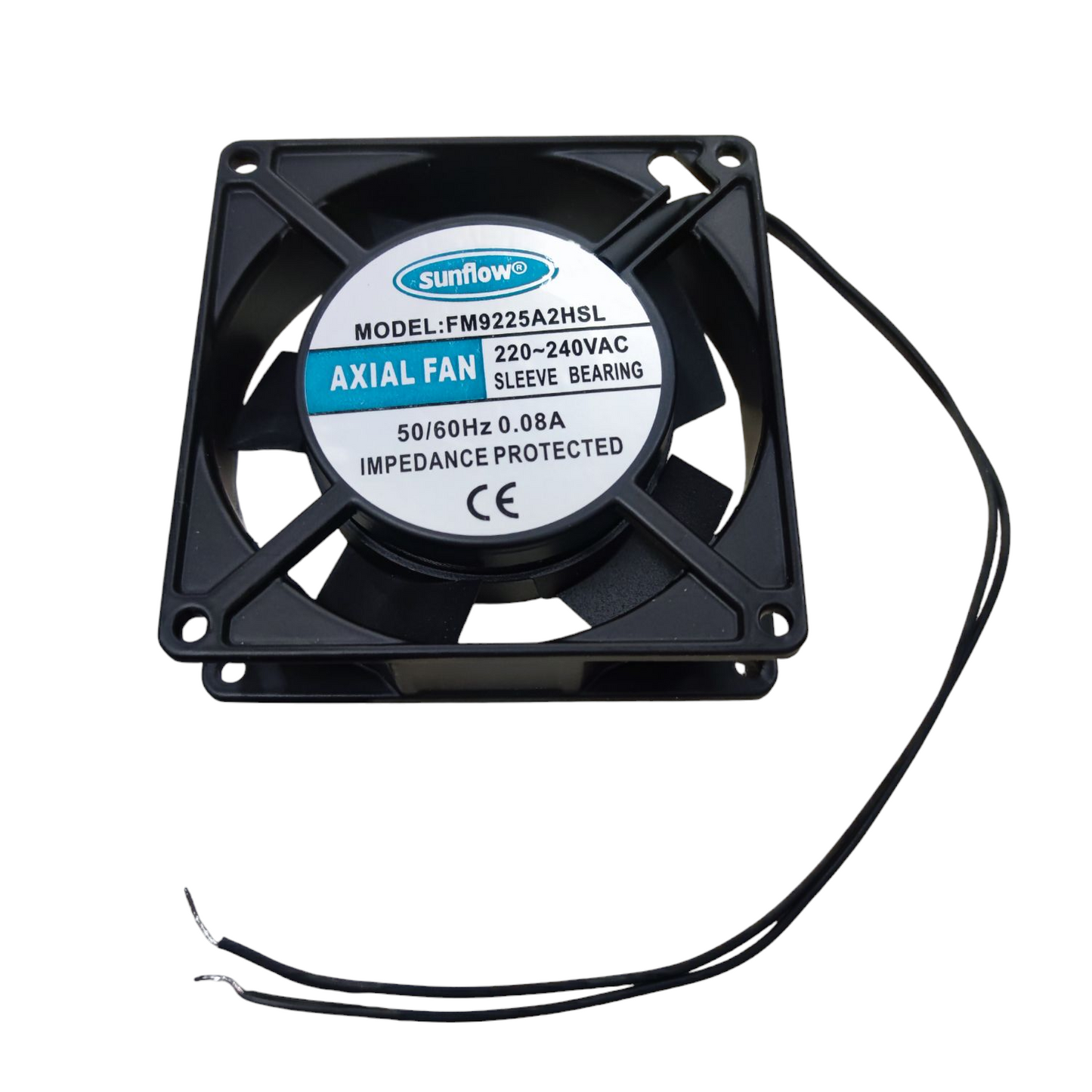 3x3 inch exhaust fan 220V axial model with black frame and wires from China