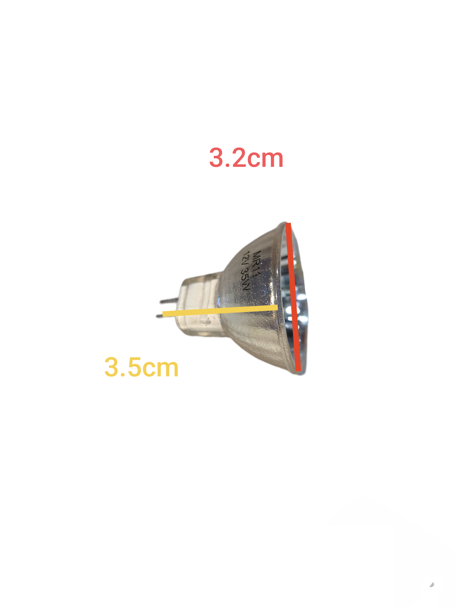 Sunlite 35W 12V MR11 Halogen Bulb with 3.2cm diameter and 3.5cm length reflective glass