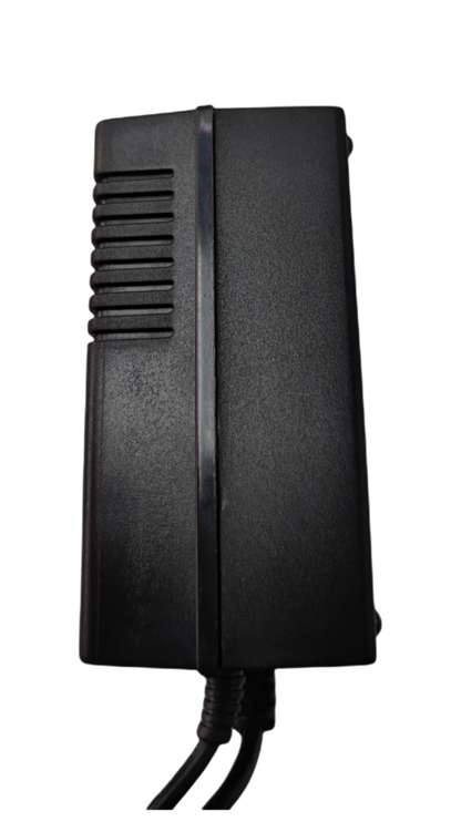 Grippes black DC Automotive Adaptor with ventilation slits and connected cables