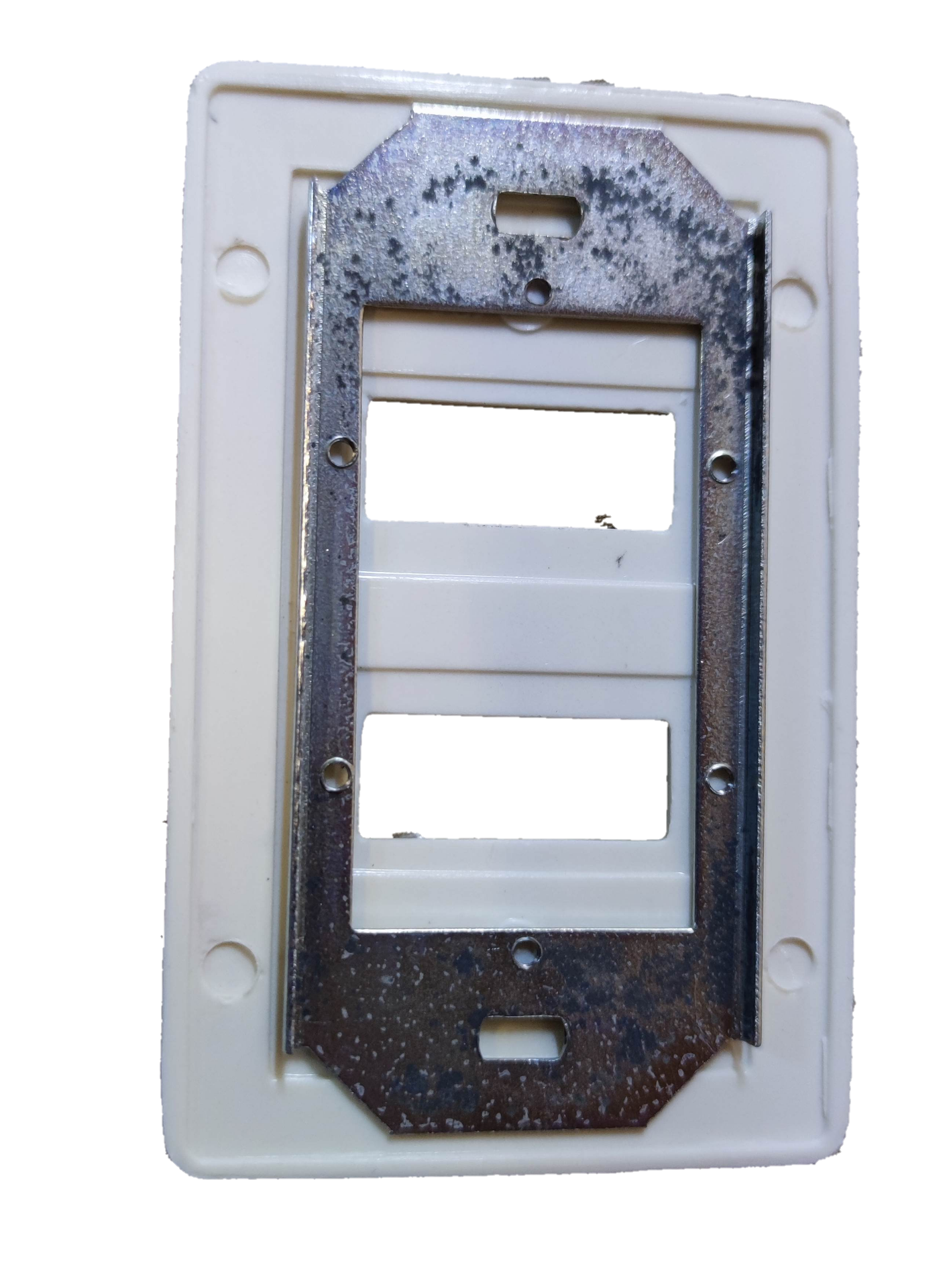 Surer 2 Gang Plate white power point switch cover with metal frame for wall installation