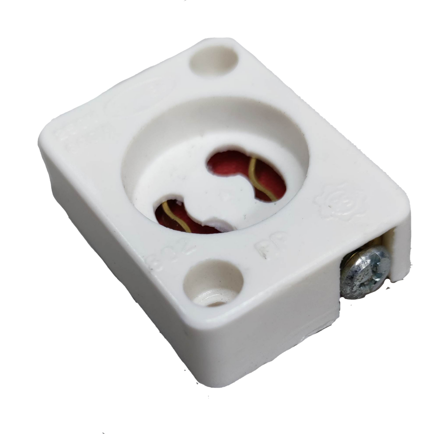 Surer Starter Holder Square 802 white plastic lighting installation accessory with metal screw