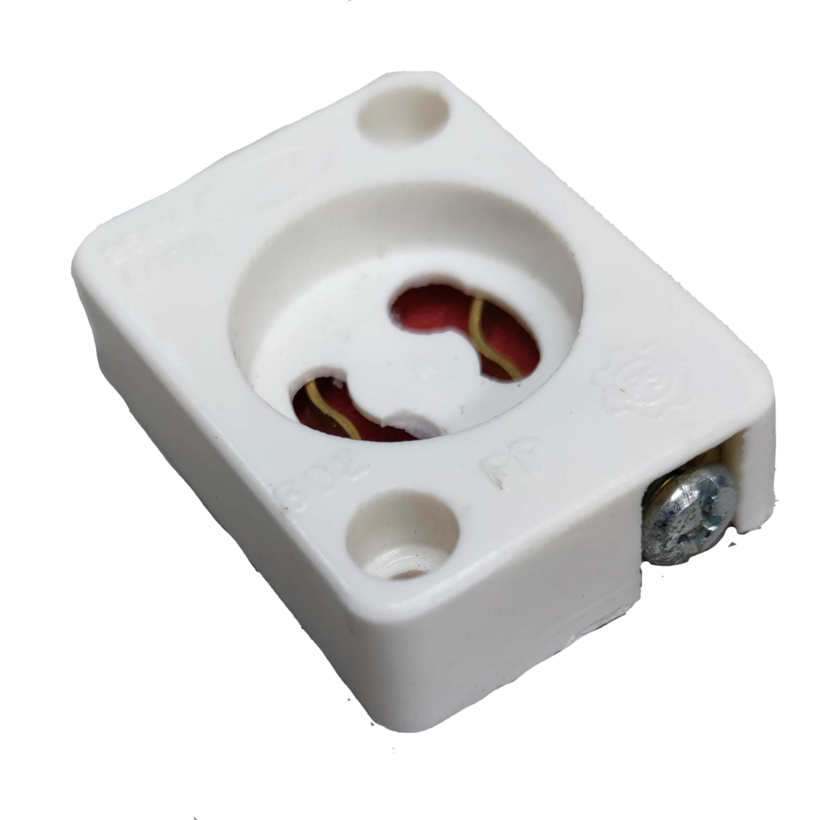 Surer Starter Holder Square 802 white plastic lighting installation accessory with metal screw