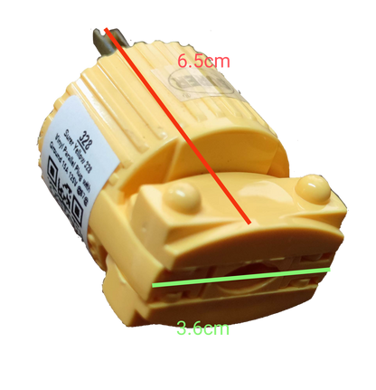 Surer Flat Pin with Ground Plug 15A 125V yellow power plug with ribbed grip and safety grounding