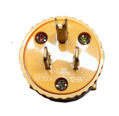 Surer Flat Pin with Ground Plug 15A 125V power plug with three prongs close-up view