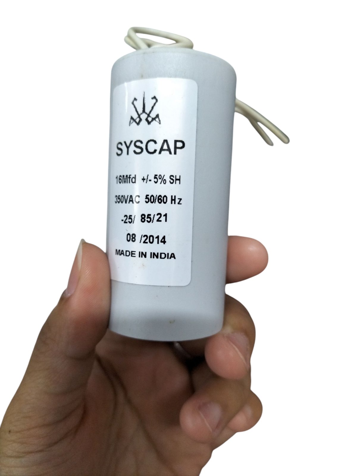 Syscap 16MFD Motor Running Capacitor with 350VAC rating for high-performance electrical applications