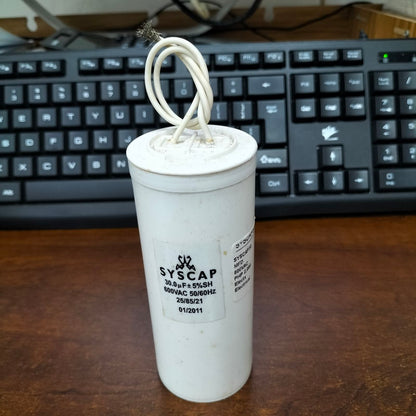 Syscap 30uF 600V motor running capacitor with wiring for electrical applications