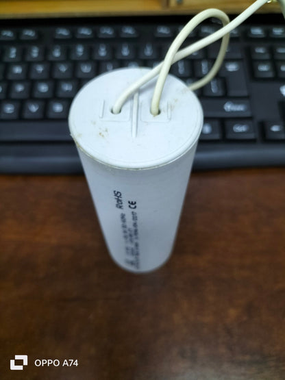 SYSCAP 75mfd 250V AC Motor running capacitor white cylindrical electrical part with two wires
