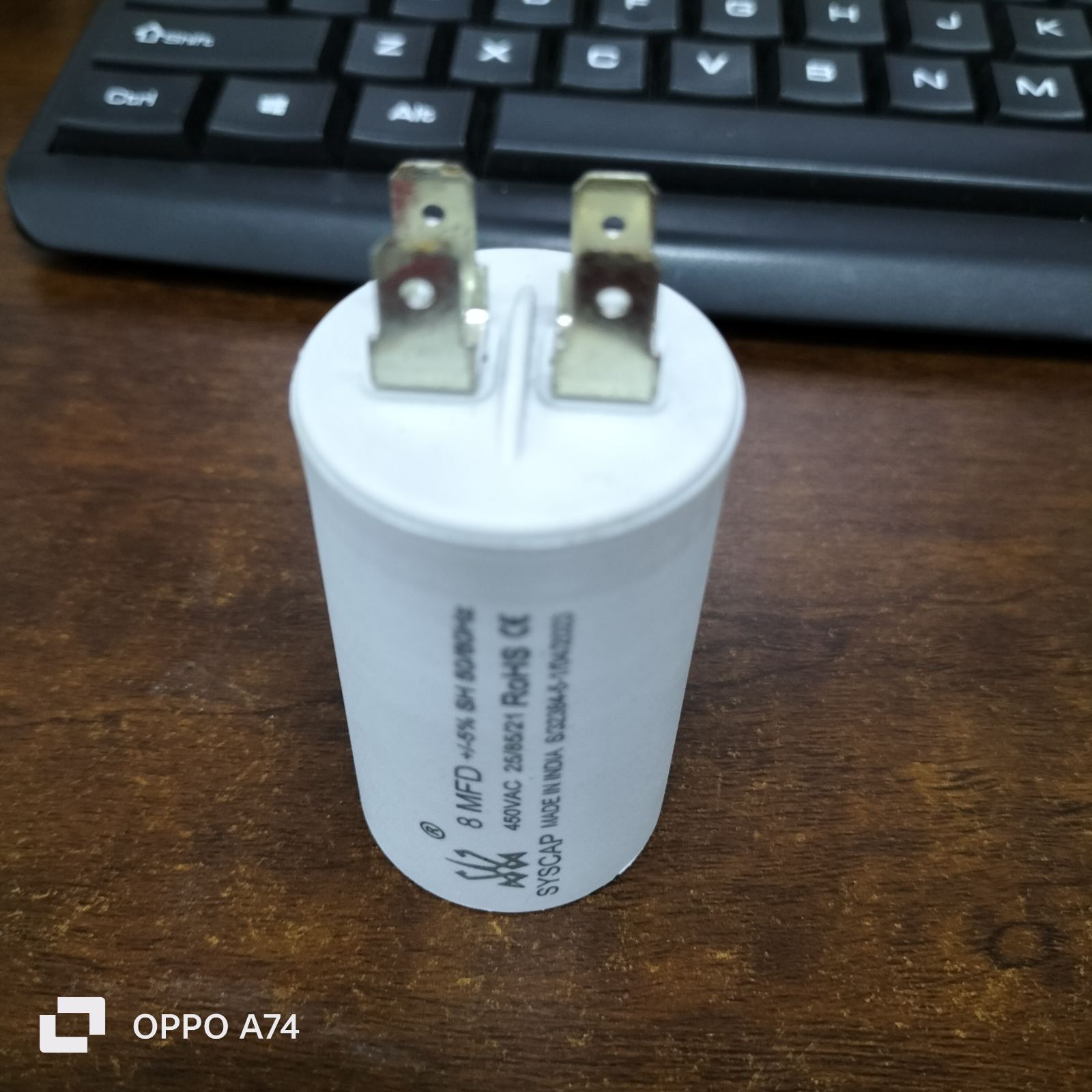 8MFD 450 VAC Motor Capacitor by Syscap for enhancing motor performance