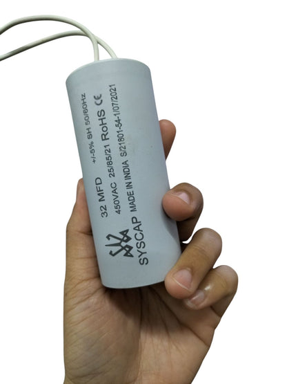 Syscap Motor Capacitor 32 MFD 450VAC for electrical circuitry and parts