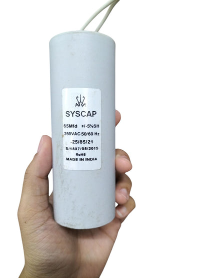 Syscap Motor Capacitor 65uF 250VAC for Electrical Circuitry Applications