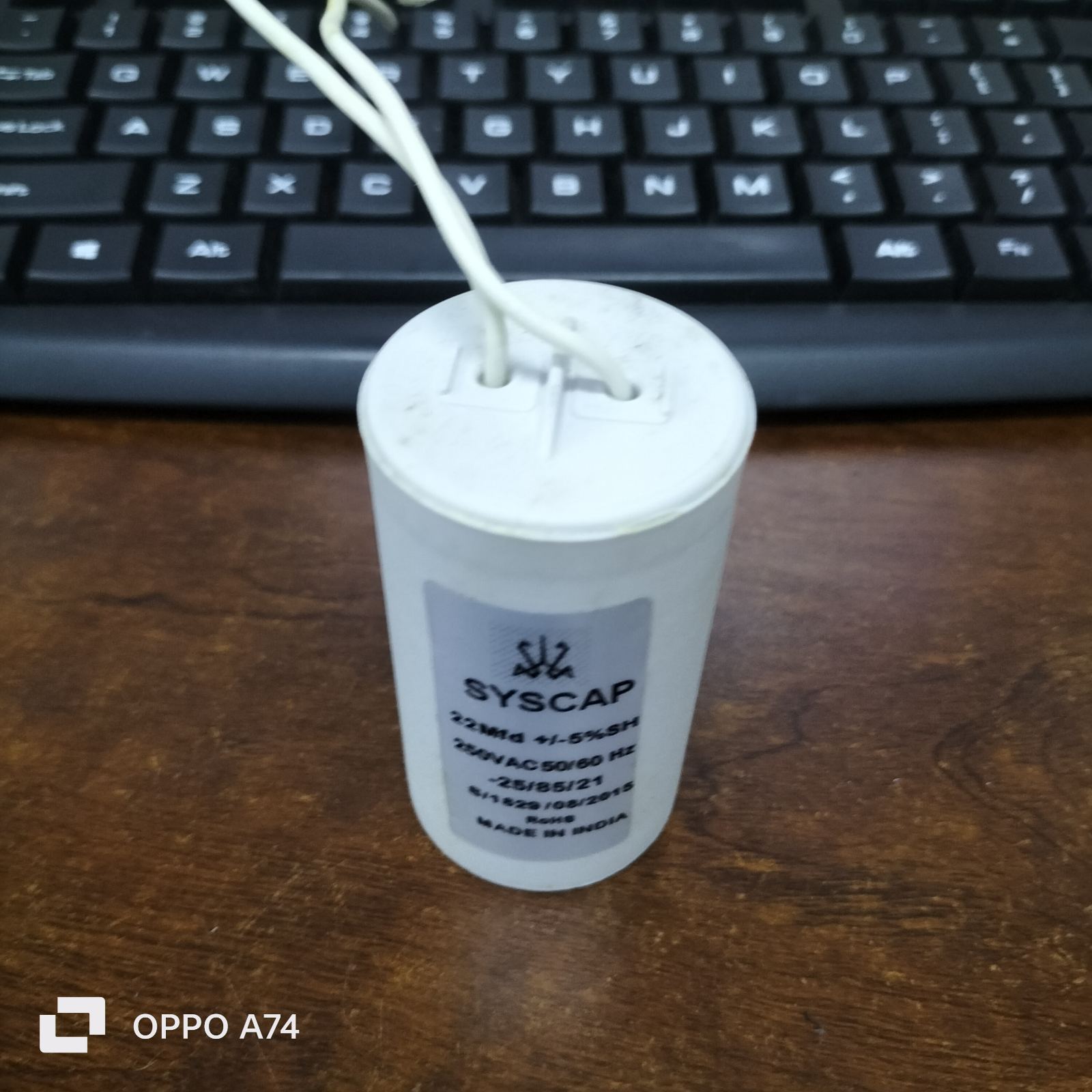 Syscap motor capacitor for electrical circuitry, designed for AC applications and enhanced performance