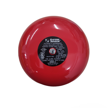 VSAIL 6" Round Bell 24V DC Polarize red door chime bell for alarm and notification systems