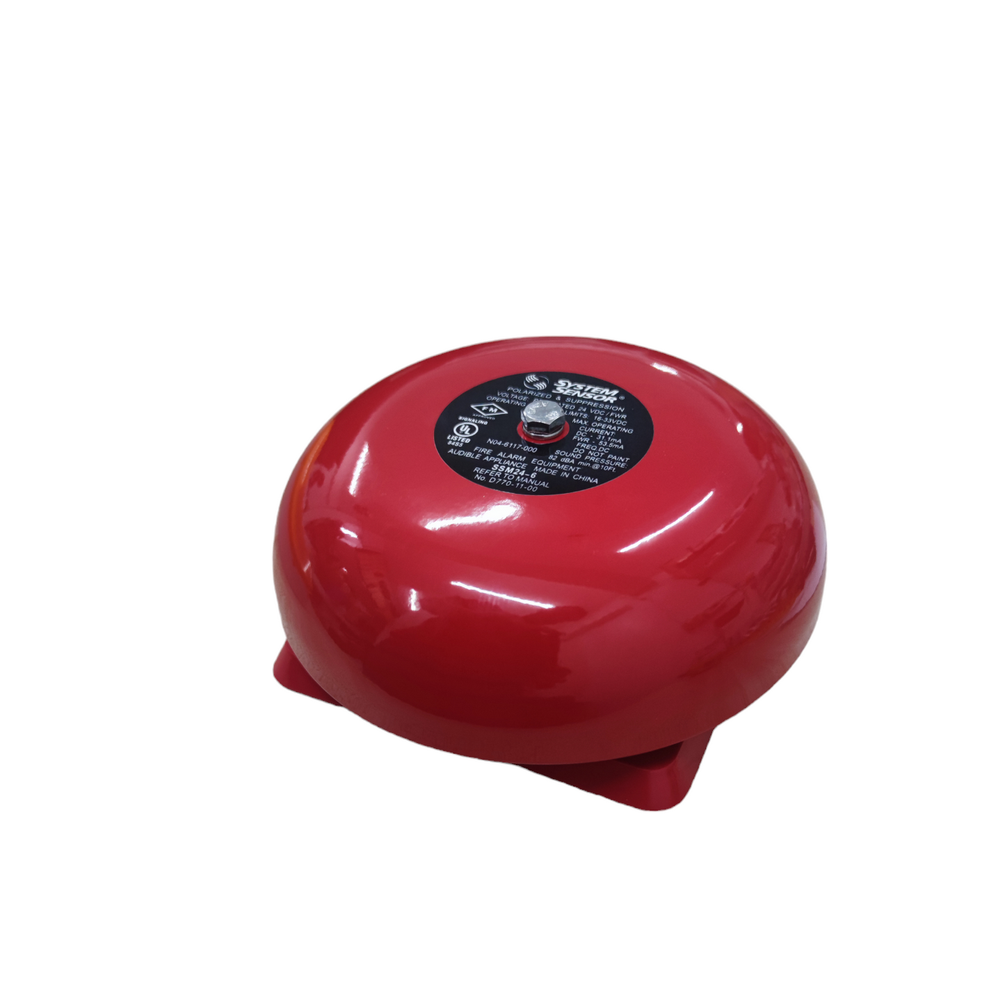 VSAIL 6" Round Bell 24V DC Polarize red door chime and bell with mounting base