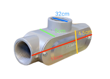 T Conduit Tee Conduit 1 inch with dimensions for electrical wiring connections and installations