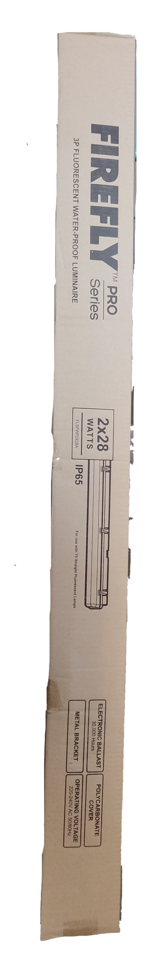 Firefly T5 2x28W IP65 casing with electronic ballast packaging for lighting installation