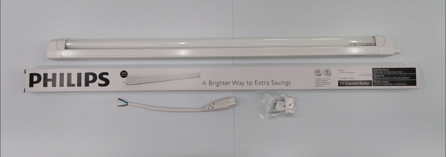 Philips T5 Fluorescent Lamp 28 Watts Daylight tube with ballast and mounting accessories