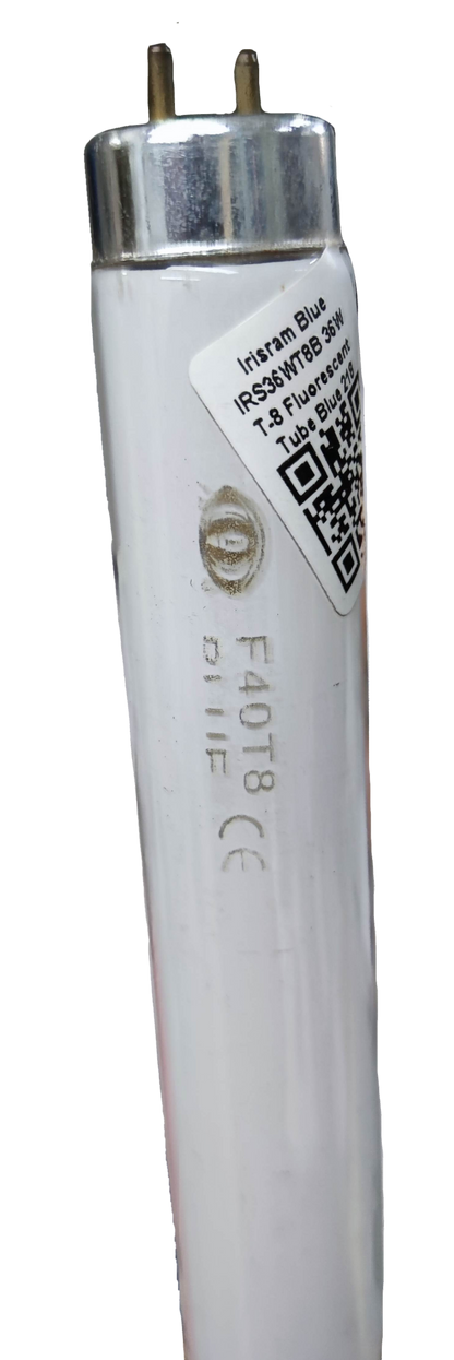 Irisram T8 36W industrial fluorescent lamp tube with metal pins and product label
