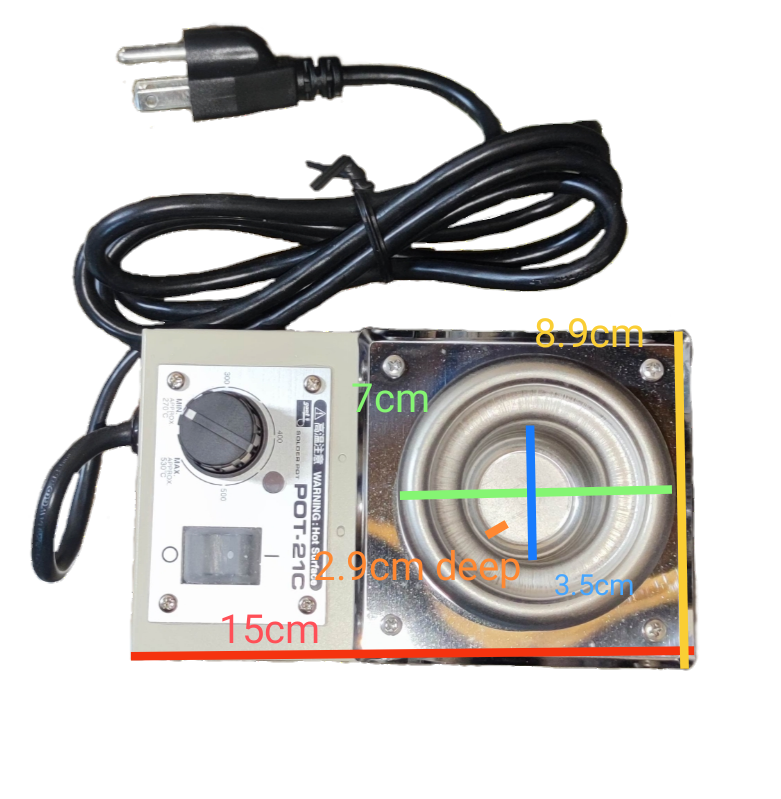 Goot Soldering Pot 270 - 530 Degrees Celsius with adjustable temperature control and power switch