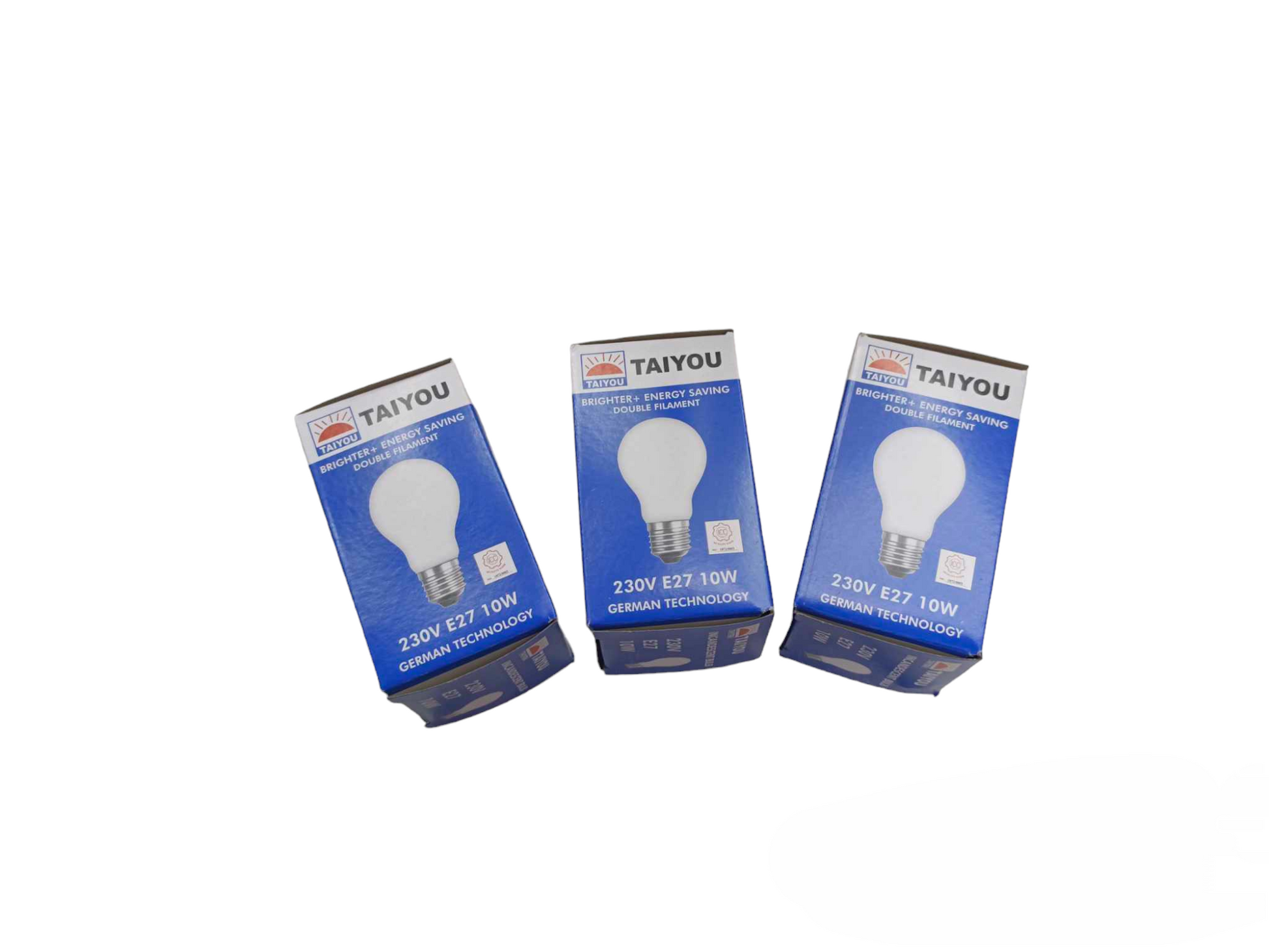 Taiyou 10W Bulb E27 220V incandescent bulbs in blue packaging with German technology
