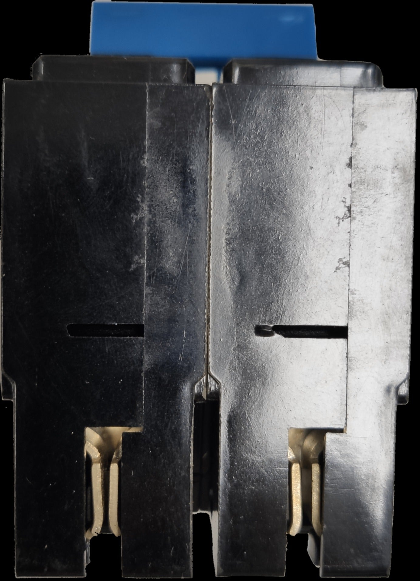 Taiyou 30A 2 Pole Circuit Breaker Plug-in Type black electrical component with blue lever