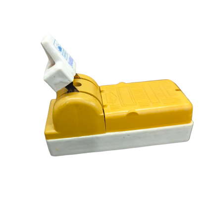 Taiyou 30A Knife Switch Single Throw Single Phase electrical circuitry part with yellow and white casing