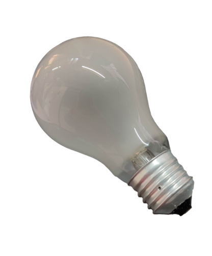 Taiyou 50W E27 incandescent lamp with classic frosted glass bulb on black background