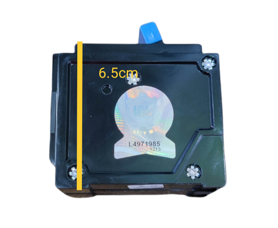 Taiyou Circuit Breaker 20A 2 Pole Plug-in with black casing and blue switch lever measuring 6.5 cm