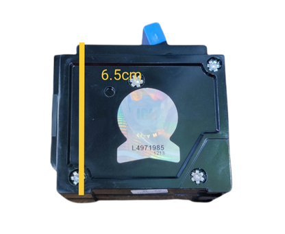 Taiyou Circuit Breaker 20A 2 Pole Plug-in with black casing and blue switch lever measuring 6.5 cm