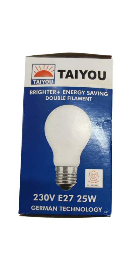 Taiyou E27 25W bulb 220V incandescent bulb box with energy saving double filament
