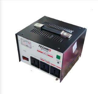 Techno 1000W automatic voltage regulator 220V with three output sockets for reliable power supply