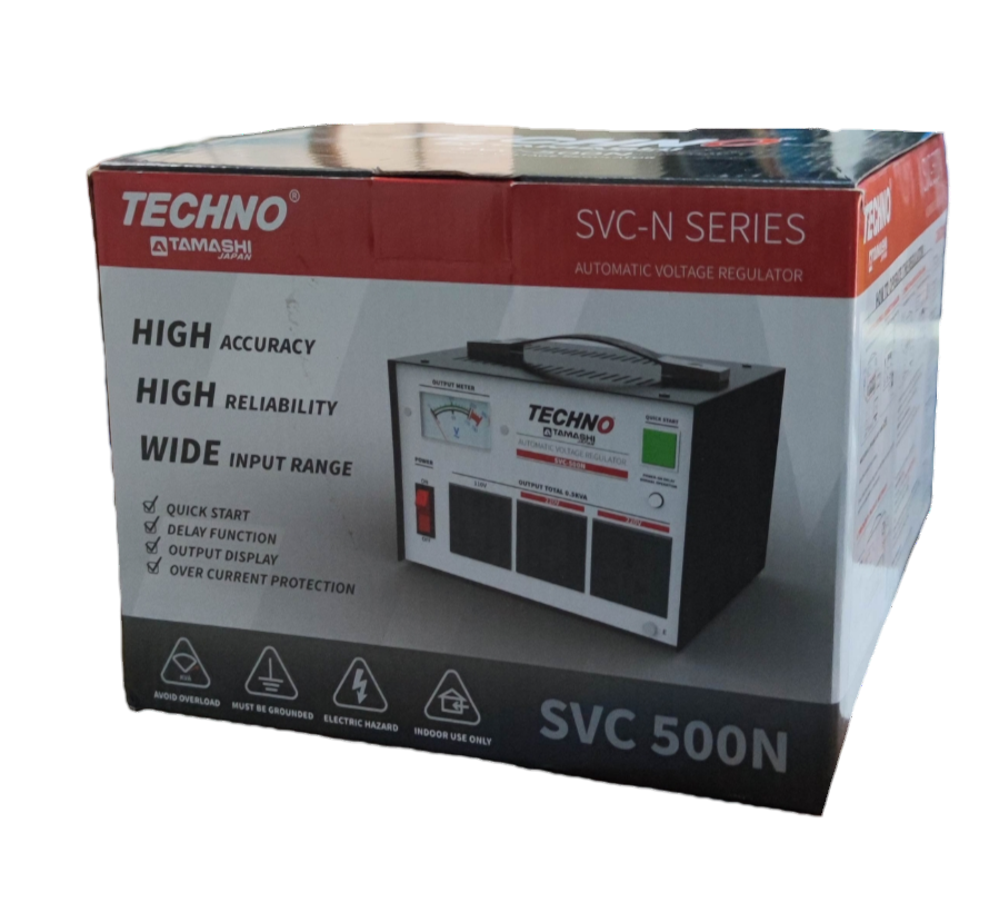 Techno SVC 500N Automatic Voltage Regulator Box with High Accuracy and Reliability features