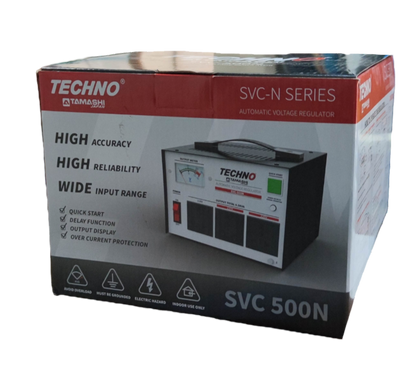 Techno SVC 500N Automatic Voltage Regulator Box with High Accuracy and Reliability features